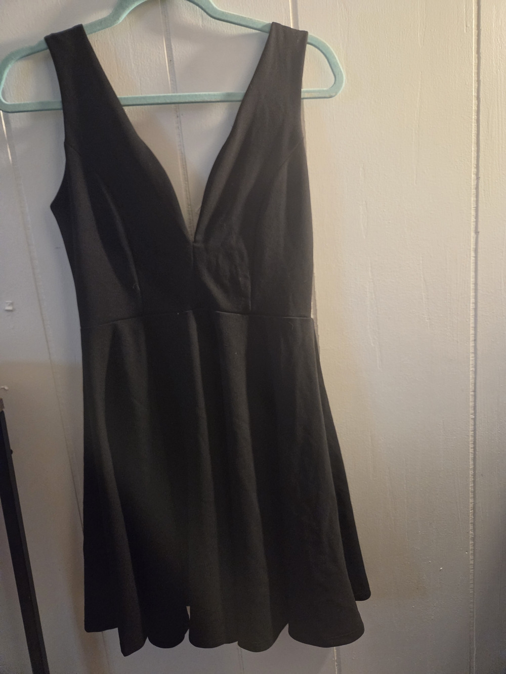 Classic Black V-Neck Skater Dress